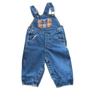 Baby BGosh Denim Overalls With Plaid Accents Size 24M Gorpcore Utility Casual